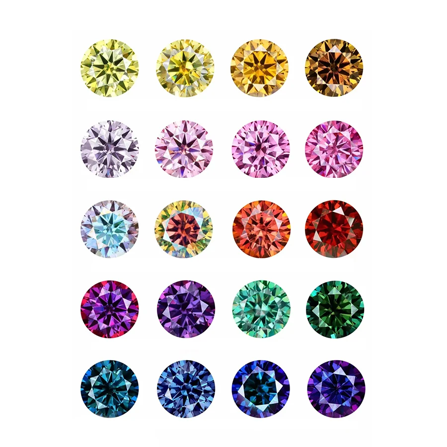Real Moissanite Stones 0.5-3.0Ct Blu Rosa Verde Nero Certificato Moissanite Lab Grown Diamonds Pass Tester Con Certificato Gra