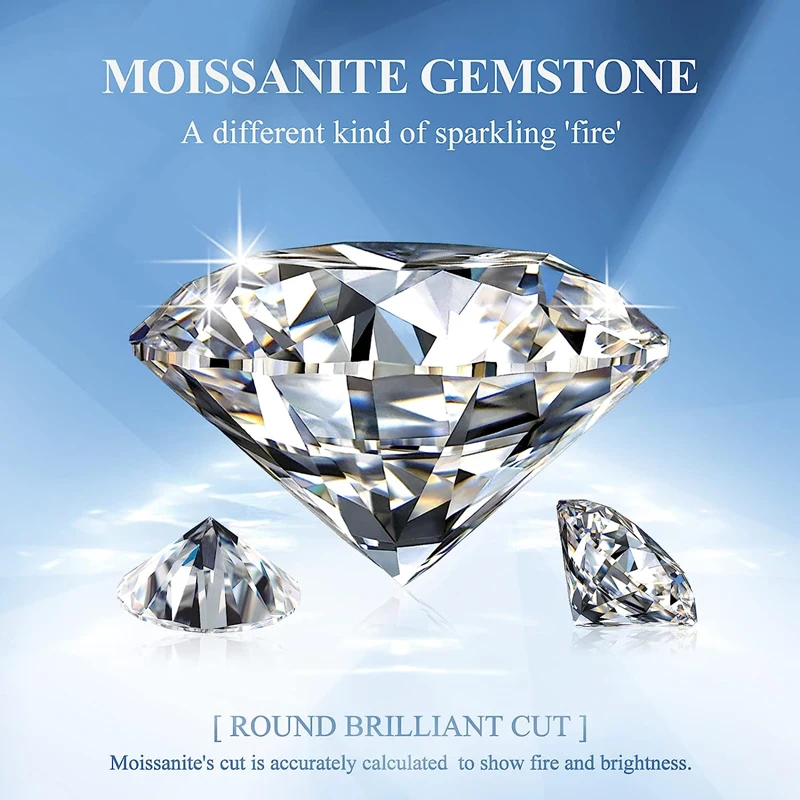 Nkhog Loose Moissanite Diamonds Stone D Color Vvs1 Clarity Eccellenti Pietre Preziose A Taglio Rotondo Con Gra 100% Pass Test