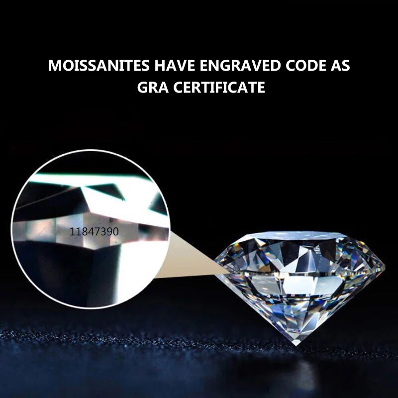 I Più Venduti Da 0.1 A 12Ct D Color Vvs1 Moissanite Certified Pass Diamond Test Moissanita Gemstones Con Codice Di Incisione Gemma Sciolta