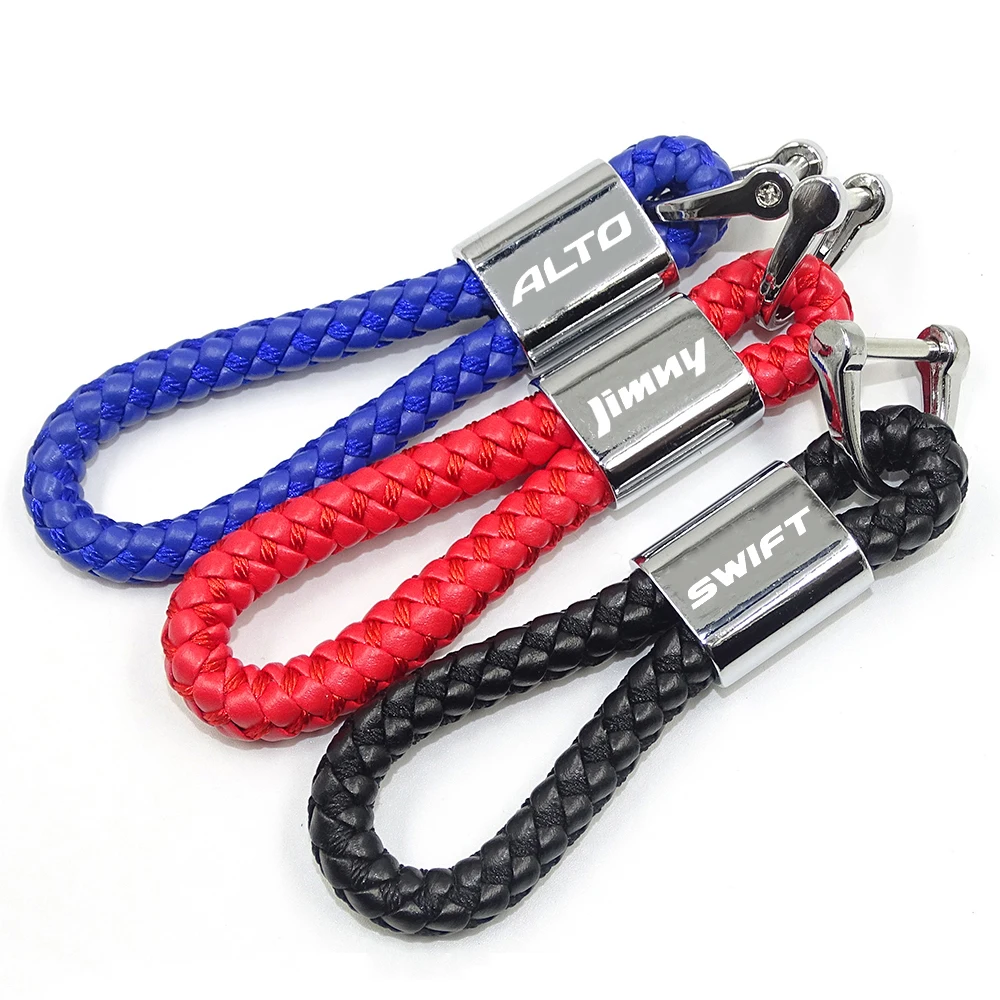 Car Keychain Metal Leather Key Chain For Suzuki  Alto Jimny Swift Baleno Ignis Grand Vitara Samurai Sx4 Keychain Accessories