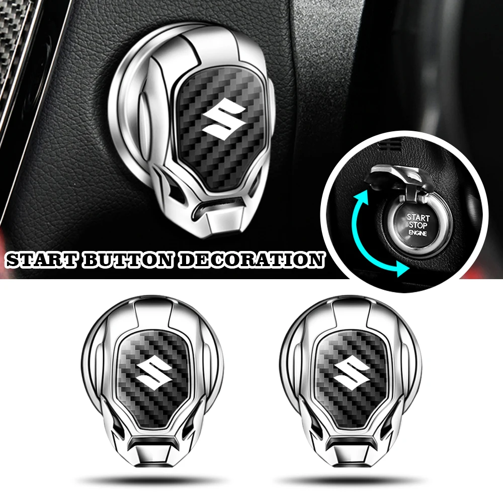 Car Logo Engine Start Stop Switch Cover Ring Pulsante Di Accensione Accessorio Adesivo Per Suzuki Swift Jimny Vitara Samurai Grand Sx4