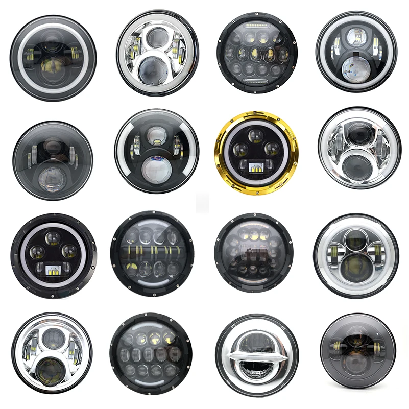 7 "Fari A Led 60W Led A Fascio Basso Alto H4 Halo Angel Eye Drl Indicatore Di Direzione Ambra Per Jeep Wrangler Off Road 4X4 Suzuki Samurai.
