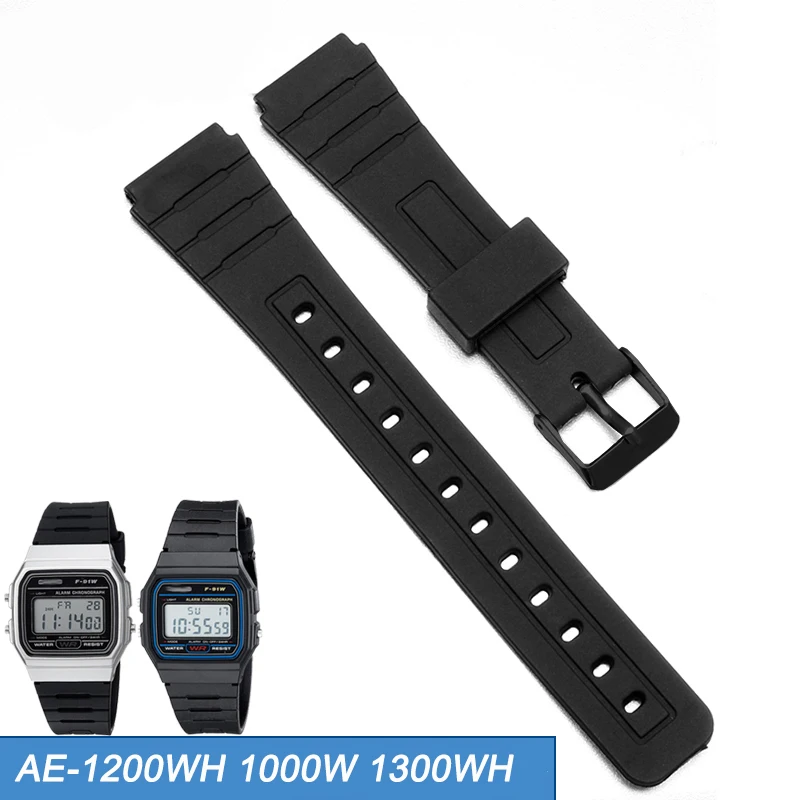 Braccialetto In Gomma Siliconica Da 18Mm 20Mm 22Mm Per Casio Ae-1200Wh 1000W F-91W/F-94Wa/Ae-2000Wd Cinturino Accessorio Per Cinturino Elettronico