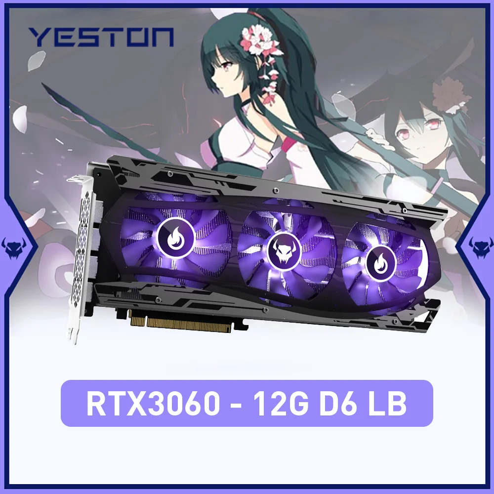Yeston Nuova Scheda Grafica Gddr6 Nvidia Rtx 3060 12G Gaming Gpu Schede Video Rtx 3060Ti Rtx3050 Rtx3070 Rtx3080 Placa De Vimdeo