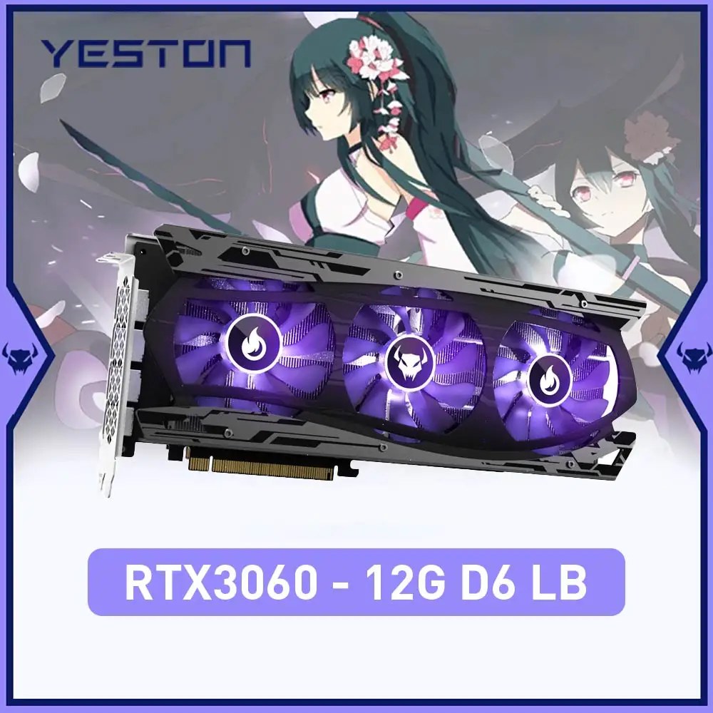 Yeston Nuova Scheda Grafica Nvidia Geforce Rtx 3060 12G Placa De Video Gddr6 192Bit Scheda Video Rgb Computer Desktop Gpu