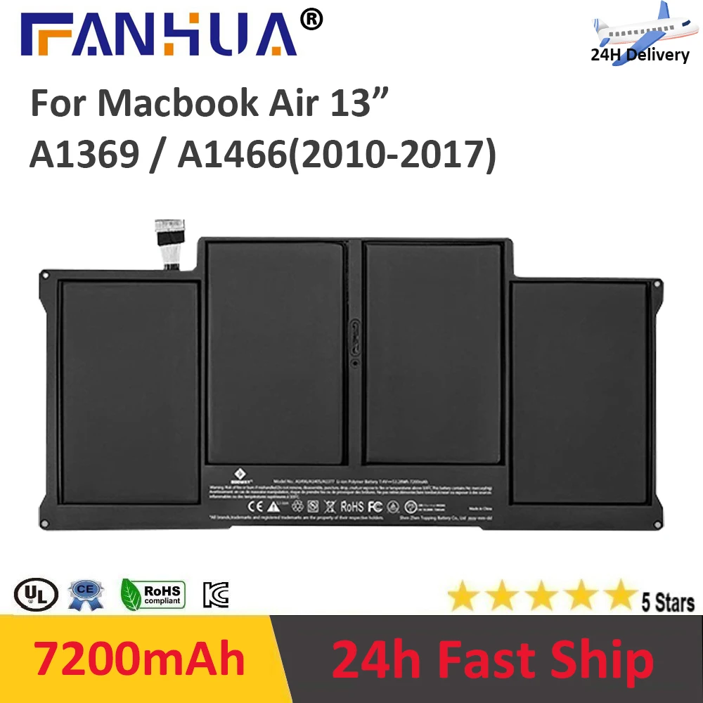 Batteria Per Laptop A1405 A1496 Per Apple Macbook 2010-2017 Old Air 13 A1369 A1466 Air 13 Mc503 Mc503Zp/A Mc504Ll/A Batteria
