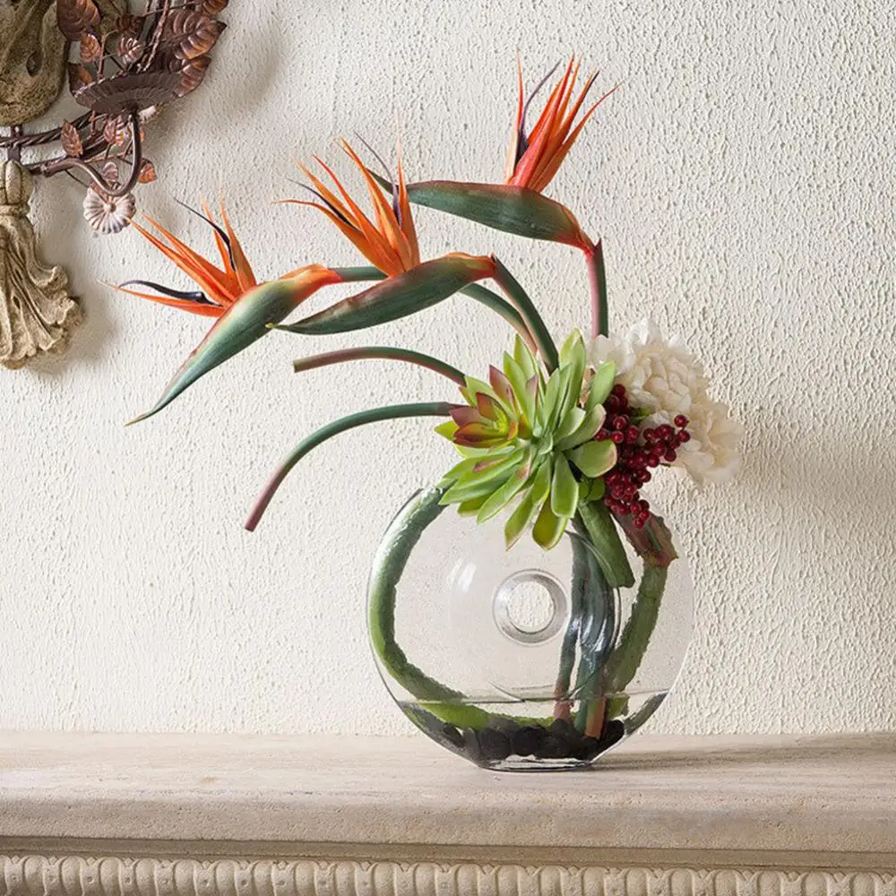 1 Pz Artificiale Strelitzia Fiore Finto Uccello Del Paradiso Simulazione Pianta Seta Strelitzia Reginae Composizione Floreale Decorazioni Per La Casa