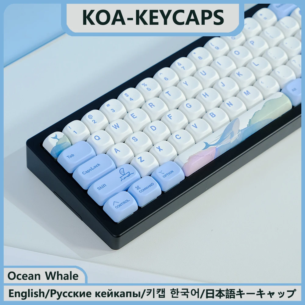 Kbdiy Koa Profile Japanese Ocean Whale Keycaps Pbt Tastiera Meccanica Keycaps Russo Coreano 135 Key Caps Personalizzato Per Mx Switch