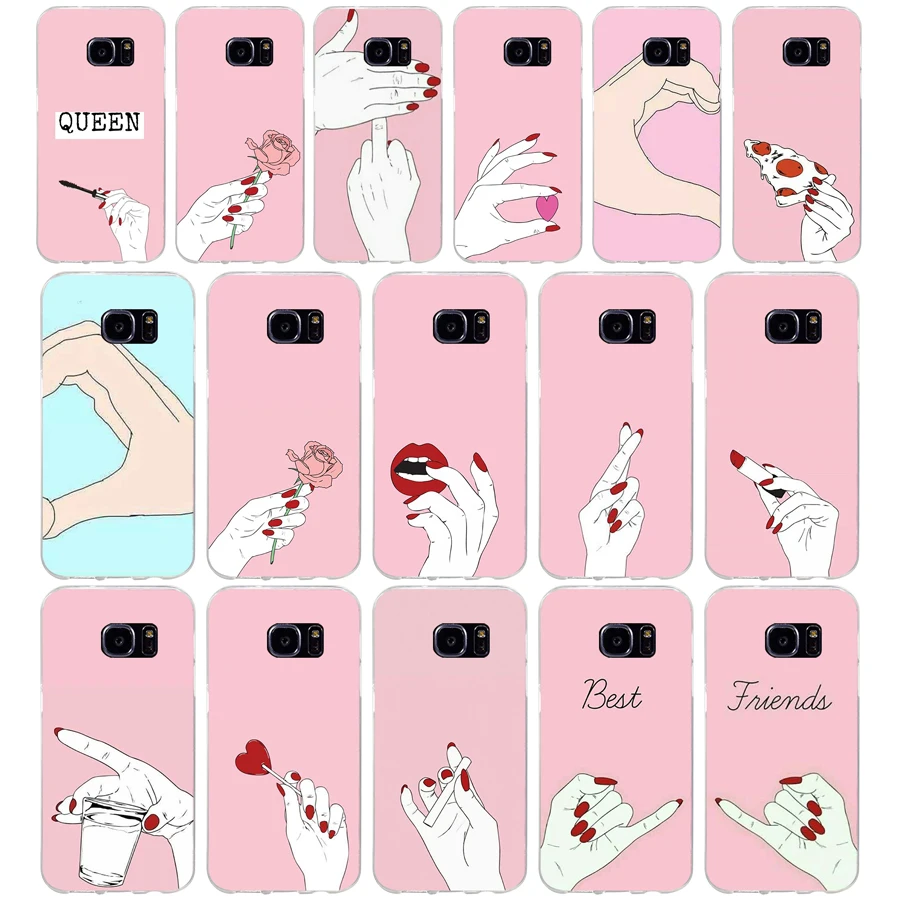 244H Best Friend E Best Sisters Custodia Morbida In Silicone Tpu Per Samsung Galaxy S6 S6 S7 Edge S8 S9 Plus Custodia