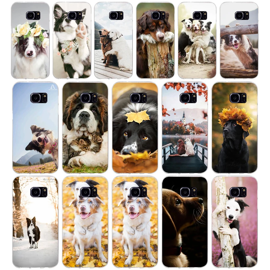 257H Cute Dog Cat Custodia Morbida In Silicone Tpu Per Samsung Galaxy S6 S6 S7 Edge S8 S9 Plus Case