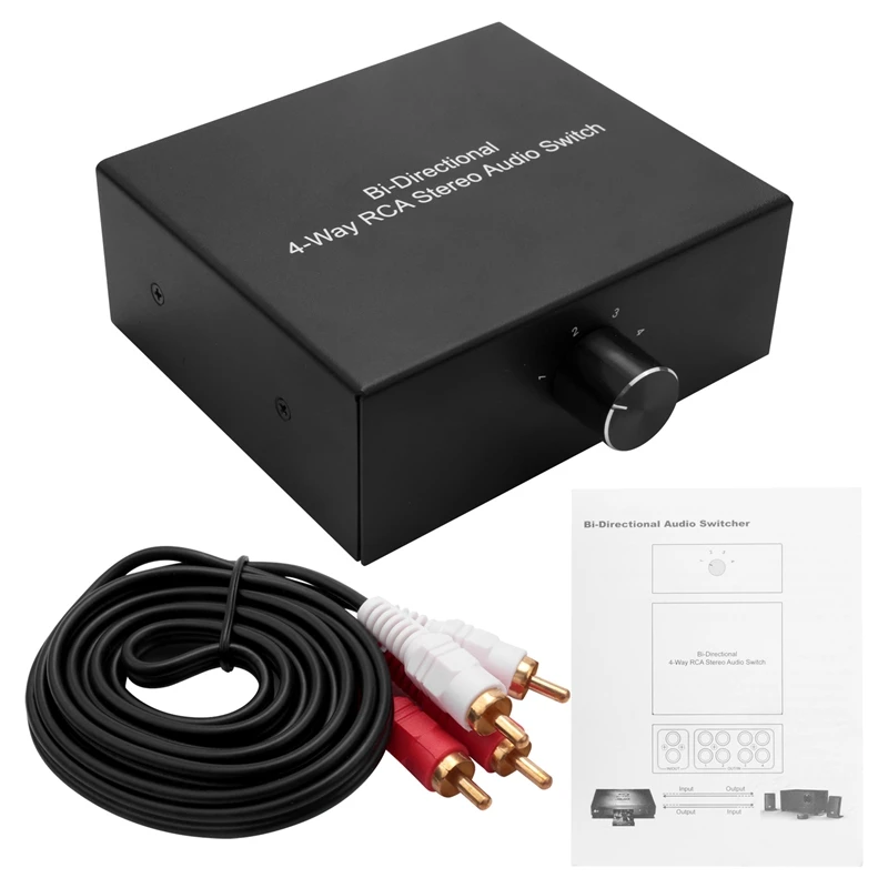 Switch Audio Stereo Rca Bidirezionale A 4 Vie 1 In 4 Out O 4 In 1 Out L/R Jack Sound Channel Rca Audio Switcher Selector