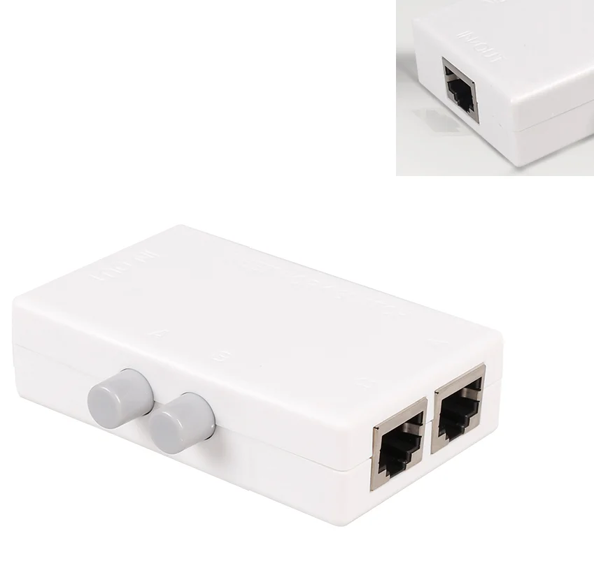 Mini 100M 2 In 1 Out/ 1 In 2 Out Dual Way 2 Porte Rj45 Rete Manuale Manuale Ab Condivisione Switch Box Hub Adattatore