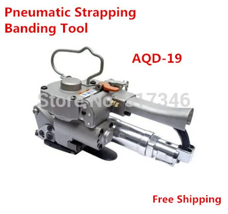 Pneumatico Pp/Pet Reggiatrice Banding Strumento Aqd-19 13-19Mm Scatola Firction Macchina Imballatrice