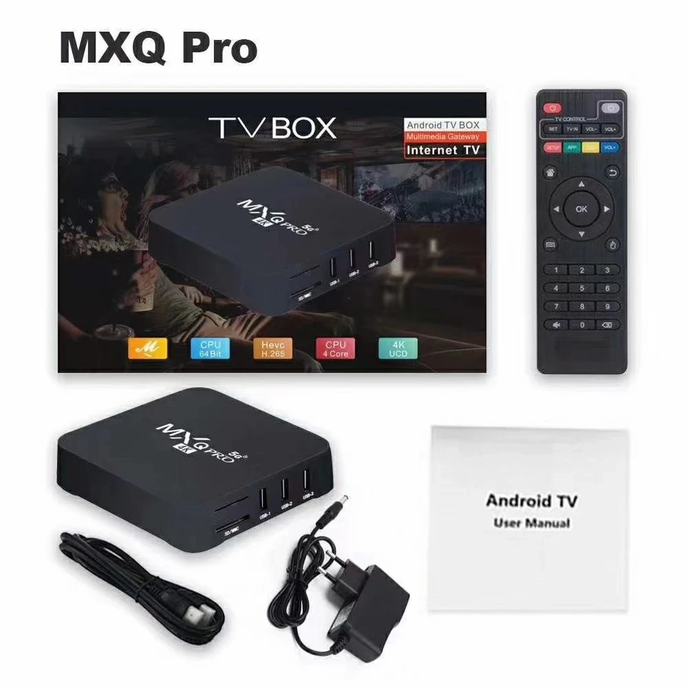 Mxq Pro Tv Box Android Rk3228A 2.4Gwifi 8Gb Ram 128Gb Rom Media Player 4K Set Top Smart Tv Box