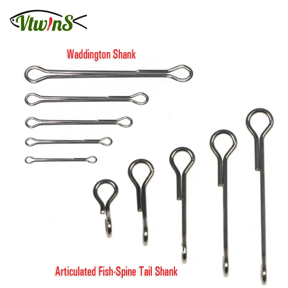 Vtwins Fish Skull Articolato Pesce Spine Waddington Shank Big Game Shank Streamer Finesse Changer Fly Tying Hook Accessori