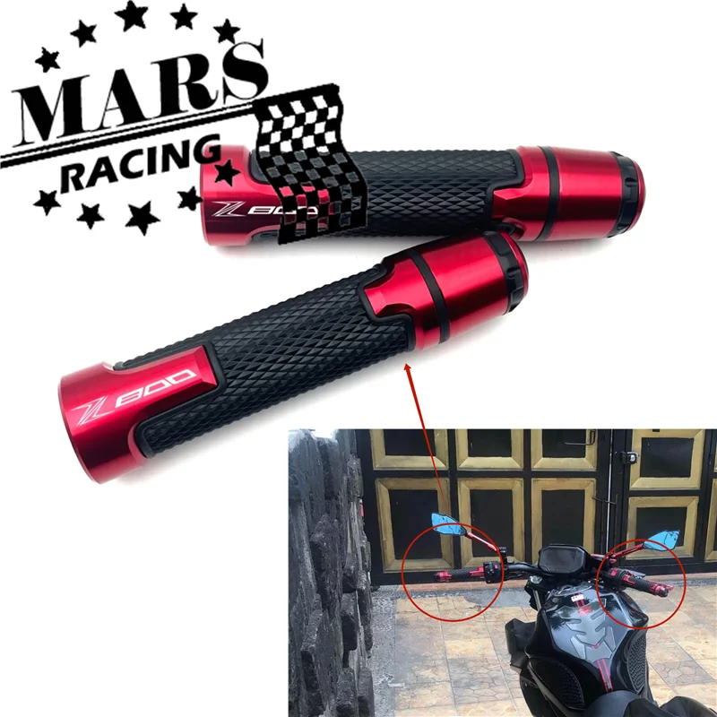 Per Kawasaki Z800 Z800 Z-800 2013-2015 2016 Accessori Moto 22Mm Manopole Impugnatura In Gel Di Gomma Impugnatura Manubrio Z800 Logo