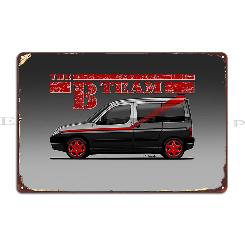 The Iconic B Team Family Van Metal Sign Arrugginito Cinema Cinema Cave Crea Poster In Latta