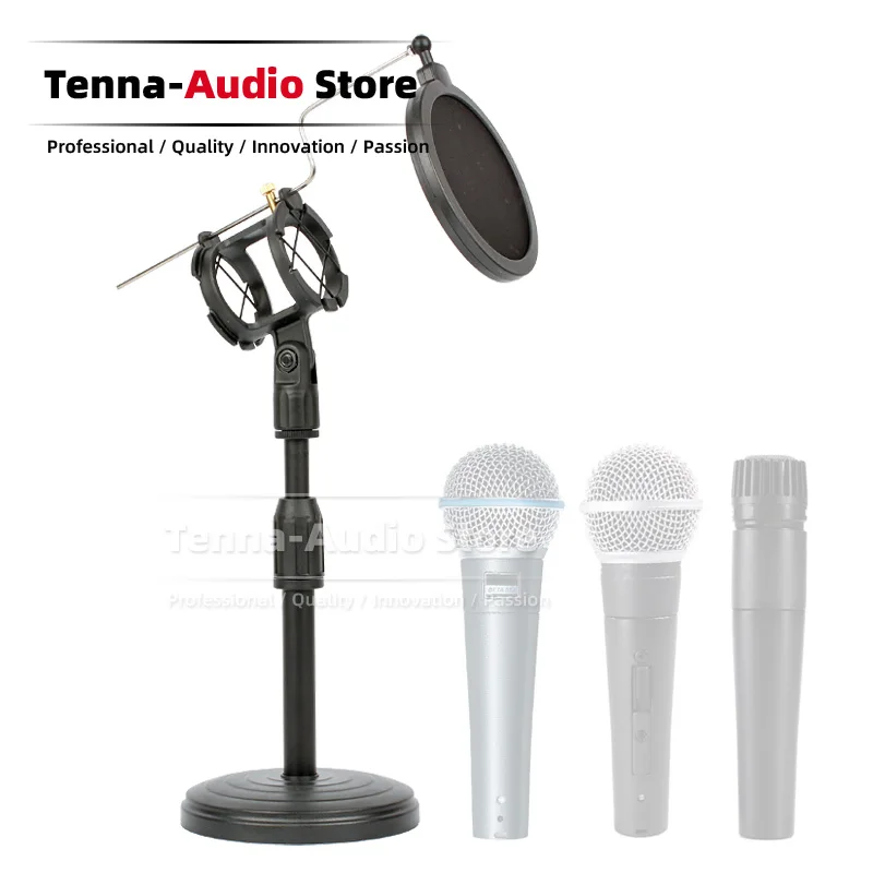 Supporto Per Microfono Da Tavolo Supporto Antiurto Filtro Pop Per Shure Sm58 Sm58S Sm57 Sm 57 58 Beta58A Beta 58A Mike Mic Staffa Parabrezza