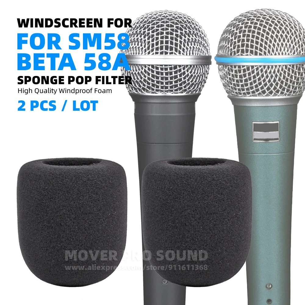 Per Shure Sm58 Sm 58 Beta 58A Beta58A Parabrezza Schiuma Microfono Dinamico Spugna Filtro Pop Schermo Mic Copertura Antivento Parabrezza