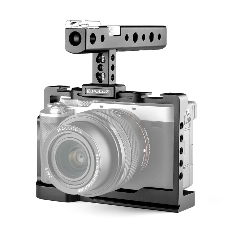 Puluz Professional Aluminum Alloy Video Camera Cage Filmmaking Rig With Handle For Sony Alpha 7C / Ilce-7C / A7C Cameras