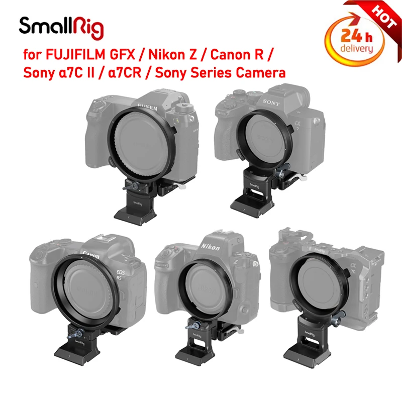 Smallrig 4244/4300/4306/4305/4424 Kit Piastra Di Montaggio Orizzontale-Verticale Girevole Per Sony E Alpha 7C Ii Canon R Nikon Z Fuji Gfx