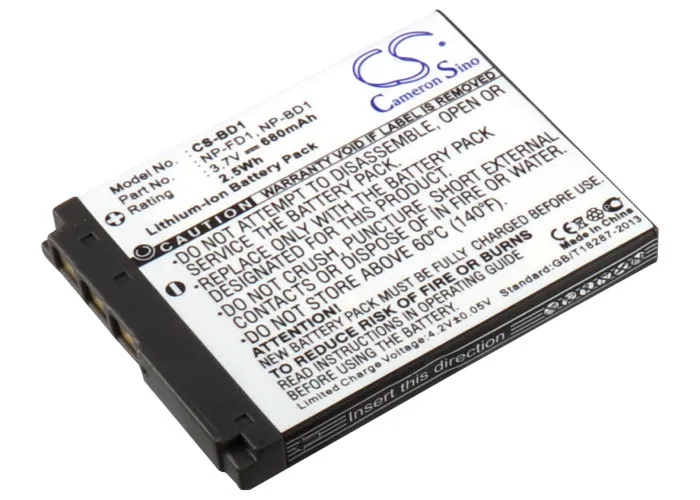 Fotocamera 680Mah Batteria Per Sony Cyber-Shot Dsc-T200/B Dsc-T70/S Dsc-T70/B Dsc-T700 Dsc-T300/B