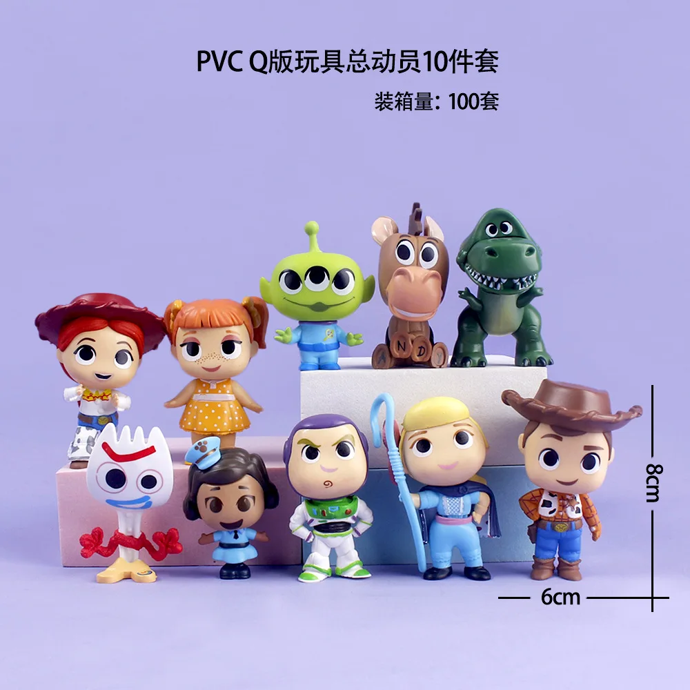 10 Pz/Set Toy Story Woody Puntiye Buzz Lightyear Jessie Mini Action Figure Cute Decoration Doll Collection Model Toy For Gift