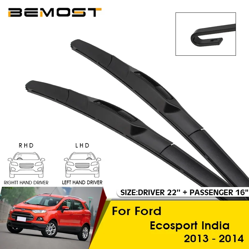 Spazzole Tergicristallo Per Ford Ecosport India 2015-2017 Parabrezza Parabrezza Lame Per Finestrini Anteriori 22 "+ 16" Accessori Per Auto