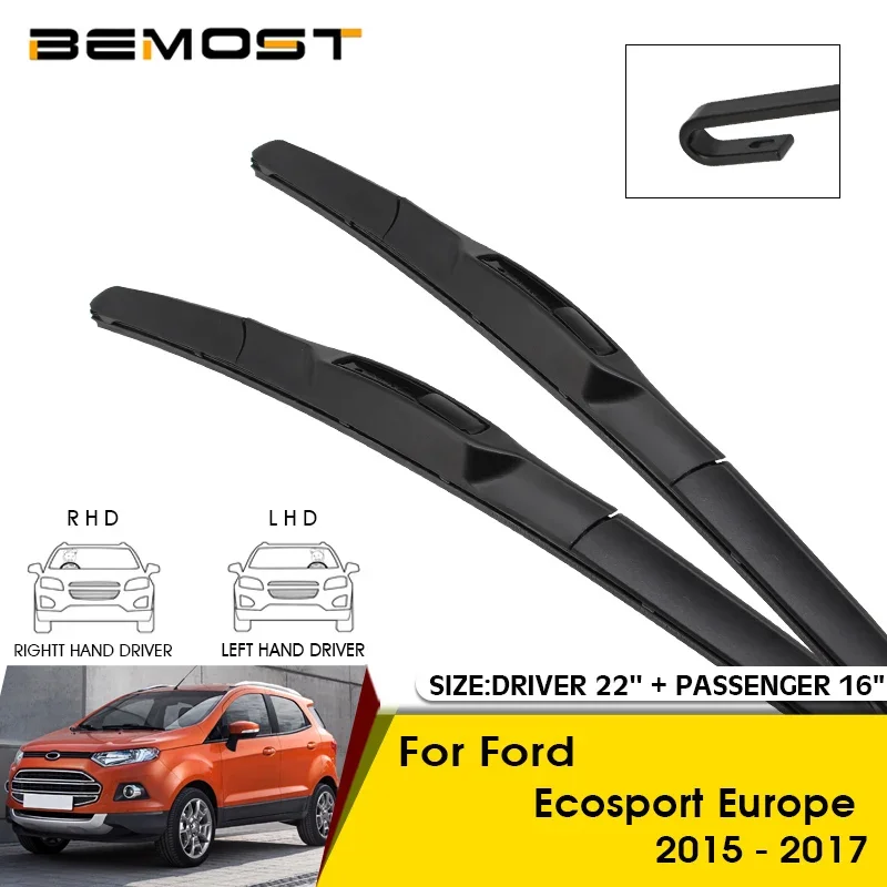 Spazzole Tergicristallo Per Ford Ecosport Europe 2015-2017 Parabrezza Parabrezza Lame Per Finestrini Anteriori 22 "+ 16" Accessori Per Auto