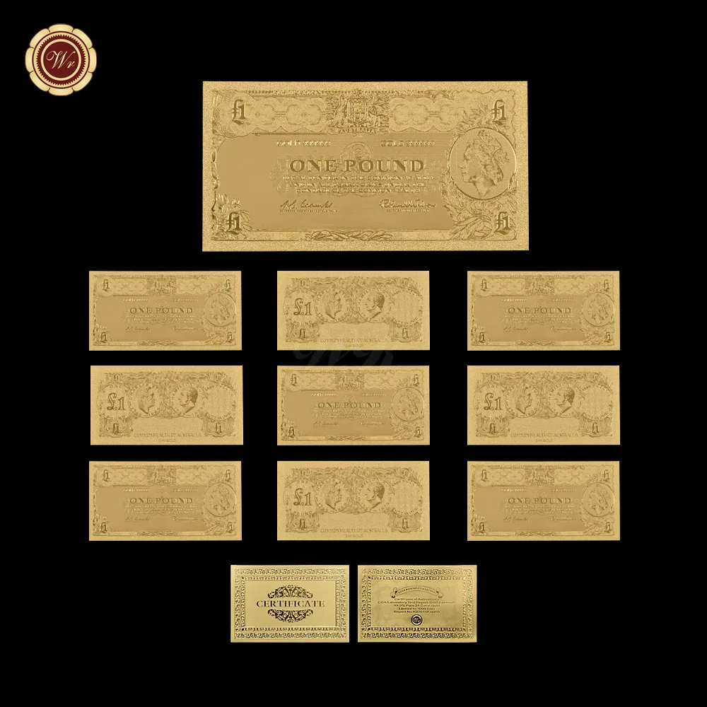Wr Articoli Per La Decorazione Della Casa Banconota D'Oro Da Collezione Old Old Aud 1 Australian World Paper Money Value Collection