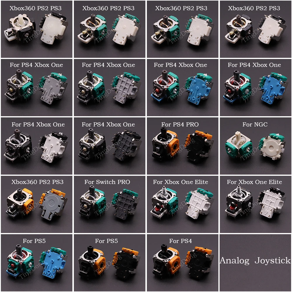 1Pc 3D Analog Grips Sticks Joystick Stick Module Rocker Per Xbox One Xbox360 Controller Ngc Dualsense 2 3 4 5 Ps2 Ps3 Ps4 Ps5