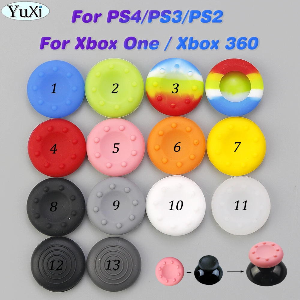 1 Pz Silicone Antiscivolo Joystick Analogico Thumb Stick Grip Cap Per Ps4 Ps3 Ps2 Thumbstick Cover Head Per Xbox 360 Xbox One Control
