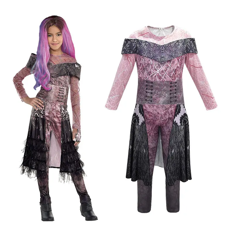 Discents 3 Princess Dress For Teenage Girl Costume Cosplay Halloween Carnival New Year Kid Polly Mal Party Tuta Bambino Travestimento Vestiti 10 12 Fo
