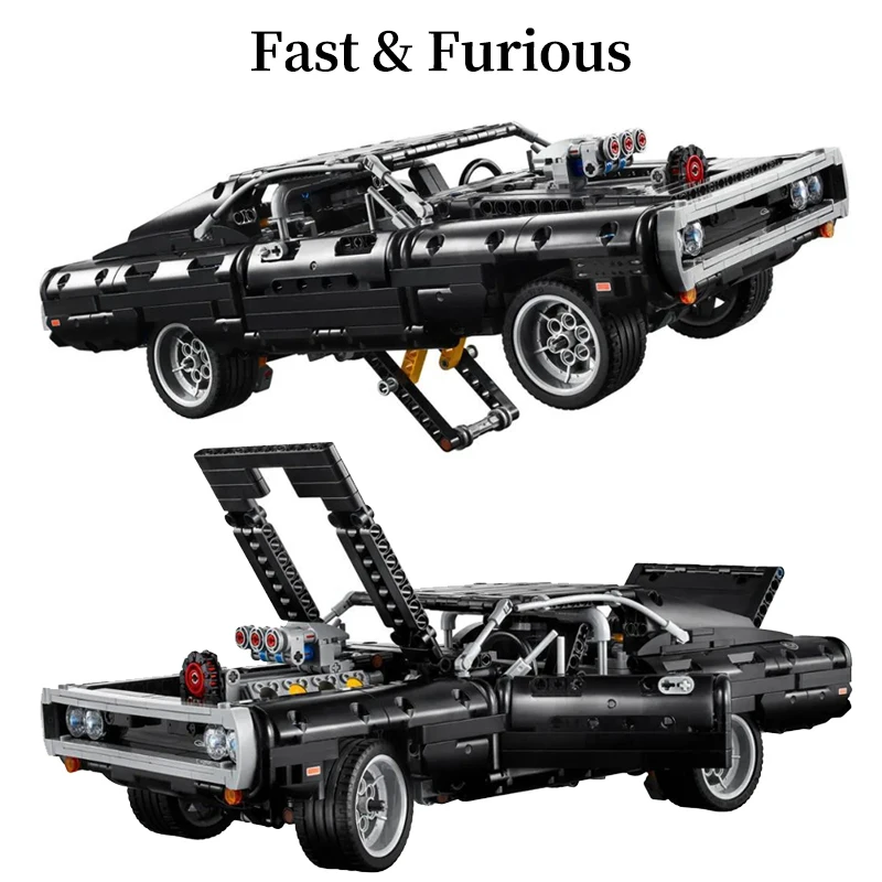 Technical Car Dodge Charger Racing Car Building Blocks Model In Movie Fast Furious Vehicle 42111 Bricks Toys Gifts For Boyfriend