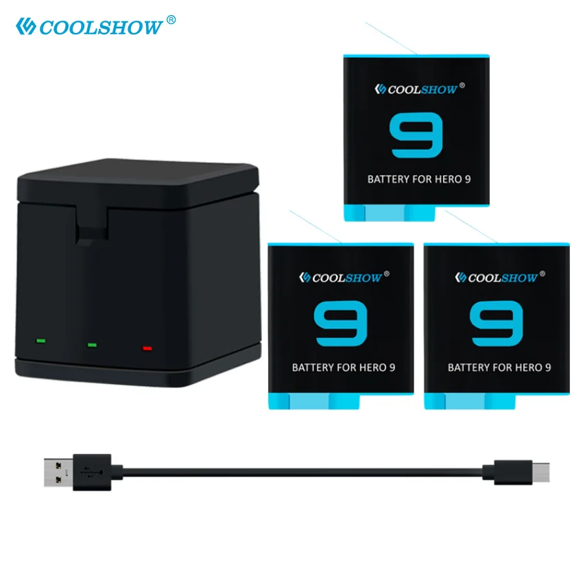 Batteria Da 1800Mah Per Caricabatteria Gopro Hero 9/Per Gopro Hero 10 Black Batterie Accessori Per Fotocamere
