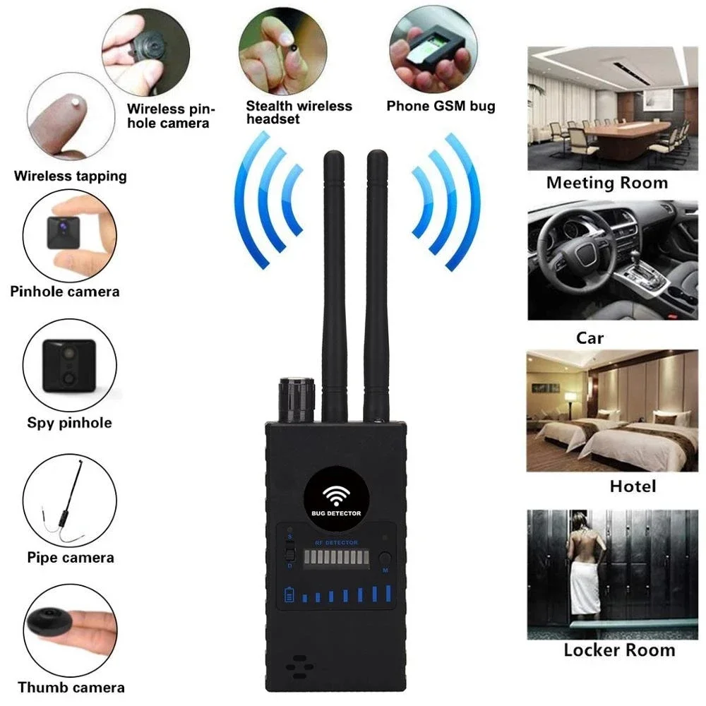 Rilevatore Di Telecamere Anti-Spia Multifunzione Gsm Audio Bug Gps Signal Lens Rf Tracker Finder Radio Scanner Spy Gear Detector