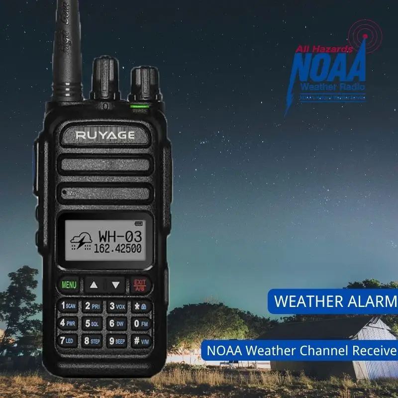 Ruyage Uv83 Noaa Weather Channel 6 Bands Amatoriale Ham Radio Bidirezionale 128Ch Walkie Talkie Air Band Scanner Della Polizia A Colori Marine