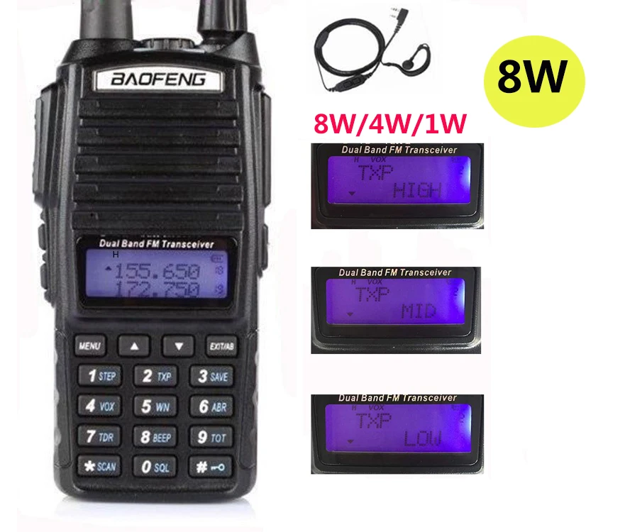 2023 Cb Radio Equipment Police Scanner 8W Baofeng Uv-82 Plus Uv82 Ham Radio Station Ricetrasmettitore Uhf Vhf Radio Walkie Talkie 10Km