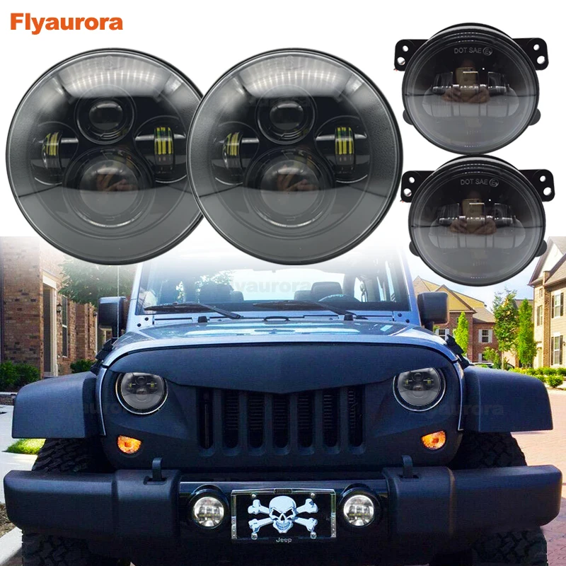 Fari A Led Da 7 Pollici 4 Pollici 30W Off Road Fendinebbia A Led Per Jeep Puch Kenworth Nissan Suzuki Samurai Lada 2101 Lada Niva 4X4