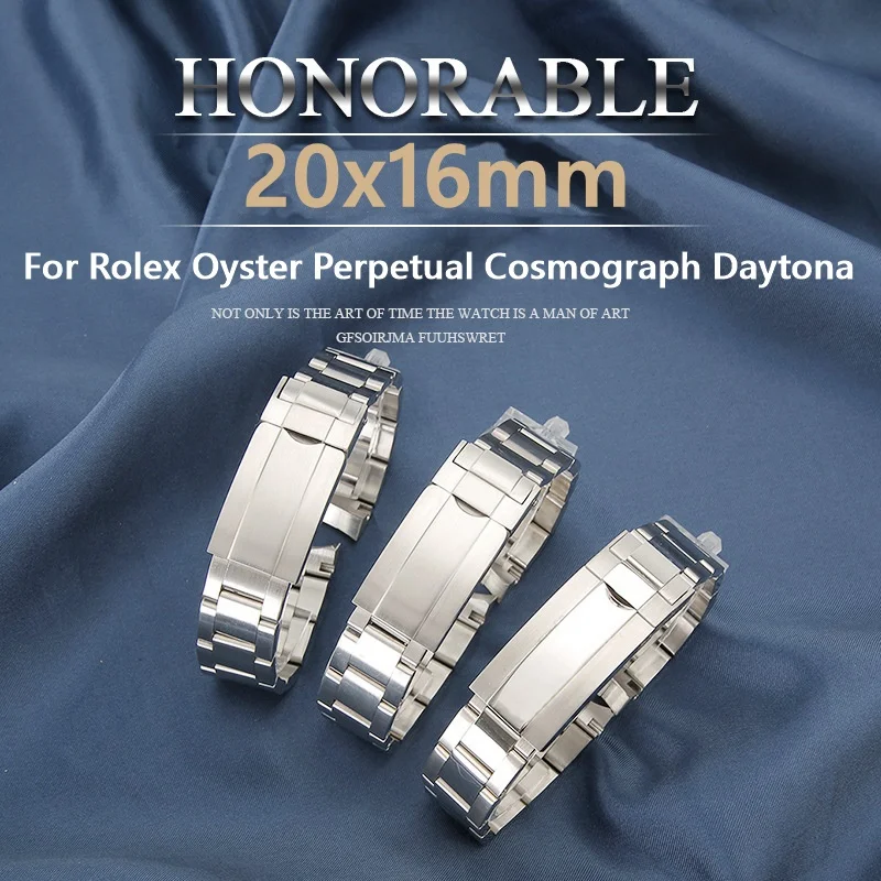 Cinturino Per Orologio In Acciaio Inossidabile Per Rolex Oyster Perpetual Datejust Daytona Submariner Series 20X16Mm Cinturino Per Orologio Con Estrem