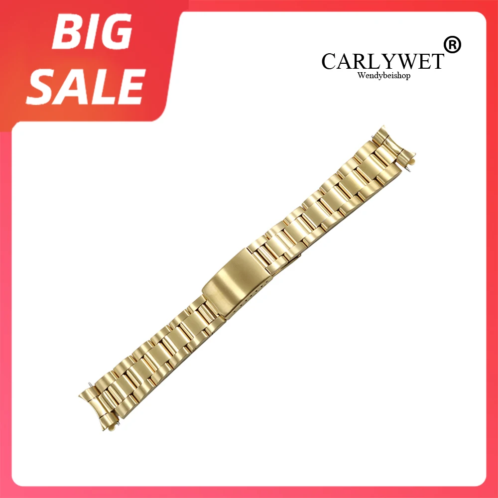 Carlywet 13 17 19 20 Millimetri In Oro Watch Band 316L In Acciaio Inox Cinturino In Oro Bracciale Oyster Per Rolex Submariner Datejust Seiko