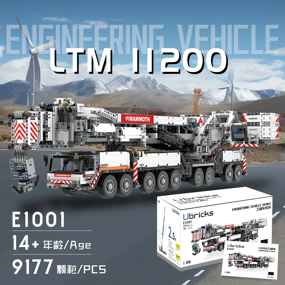 9177 Pz 2024 Più Nuovo Ubricks Liebherr Ltm11200 Gru Mobile Modello 1:20 Telecomando Moc Building Blocks Giocattoli Mattoni Kit Regali