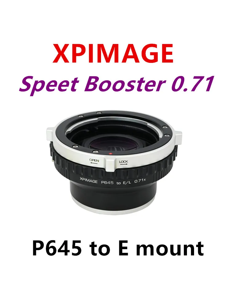 Xpimage Speed Booster 0.71X Adattatore Di Bloccaggio Per Riduttore Focale Adattatore Ottico Mettere Obiettivo Pantax 645 Per Fotocamera Sony E Mount A