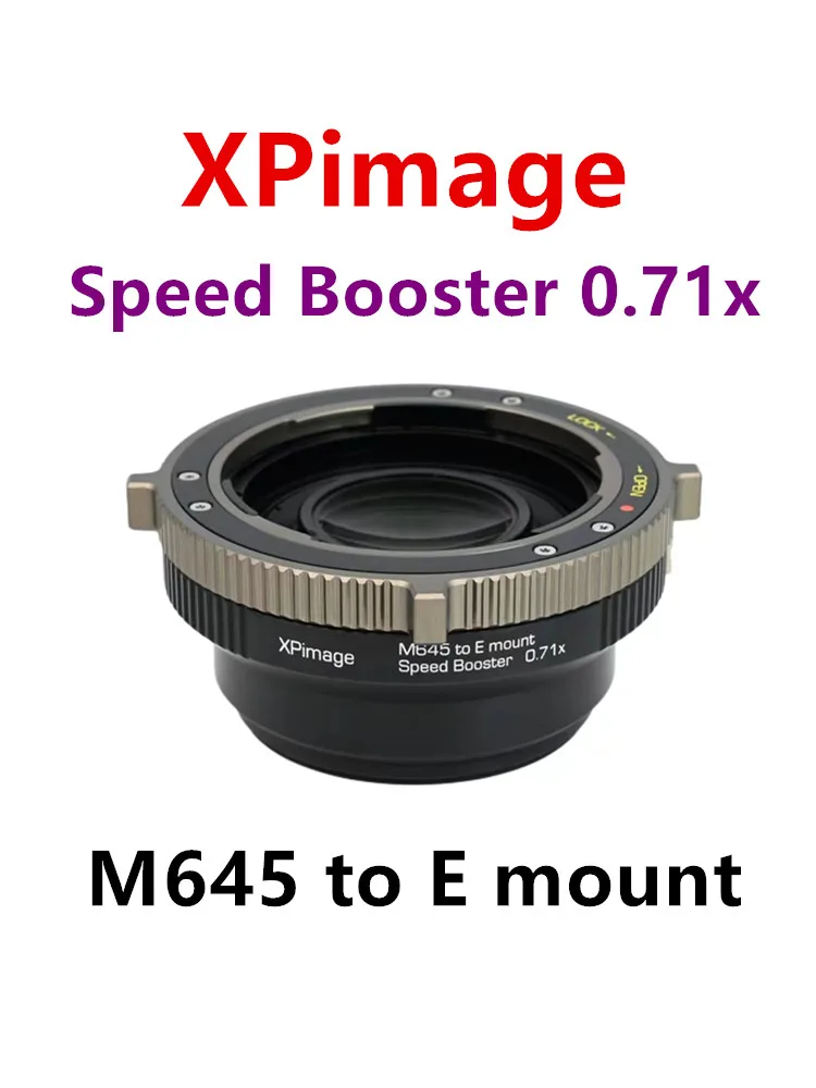 Xpimage Speed Booster 0.71X Adattatore Di Bloccaggio Per Riduttore Focale Adattatore Ottico Mettere Obiettivo Mamiya 645 Per Fotocamera Sony E Mount A