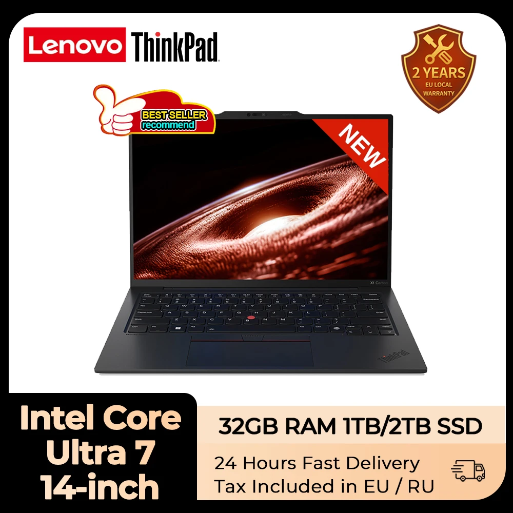 Lenovo Laptop Thinkpad X1 Carbon Ai 2024 Intel Core Ultra 7 Arc Graphics Ram 32Gb Lpddr5X 1Tssd 14 Pollici 2.8K 60Hz Notebook Pc