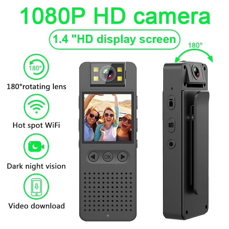 Mini Wifi Action Camera Recorder 1080P Body Camera Visione Notturna A Infrarossi Con Wifi Hotspot Micro Camera Per Schermo Lcd Bici