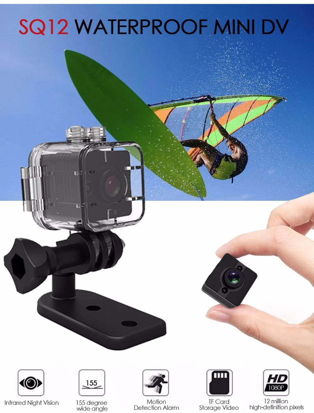 Sq12 Hd Car Home Cmos Sensor Mini Camera Micro Camera Impermeabile Mini Videocamera Piccola Videocamera Dvr Mini Videocamera Pk Sq10 Sq11