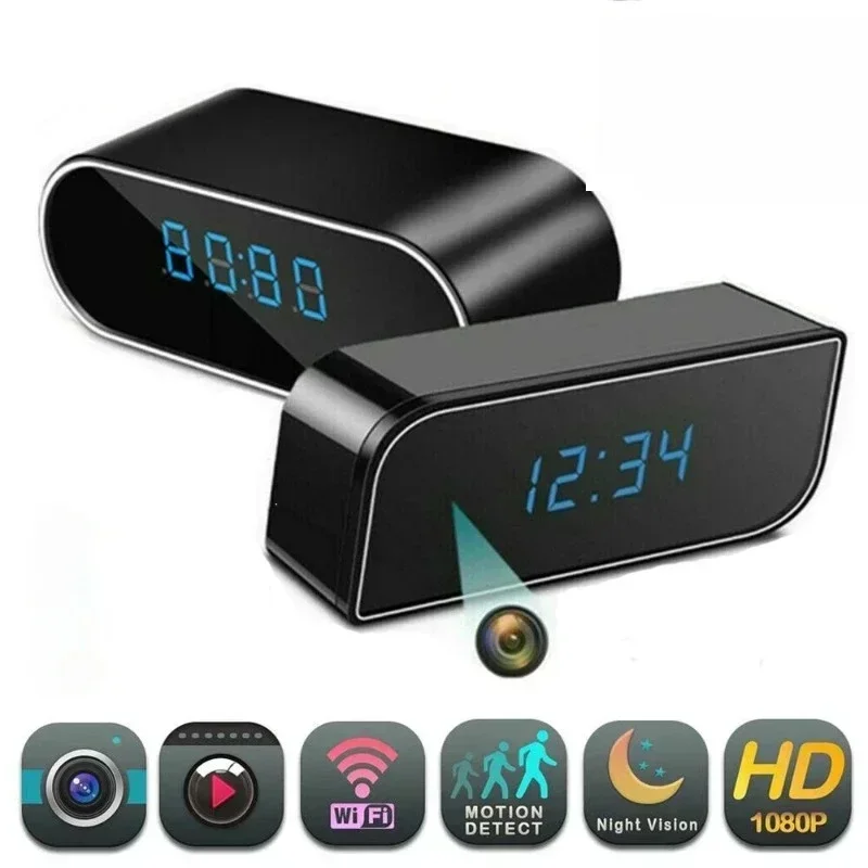 1080P Wifi Wireless Mini Clock Camera Time Alarm Watch Security Night Vision Motion Sensor Ap/Ip Remote Monitor Micro Home