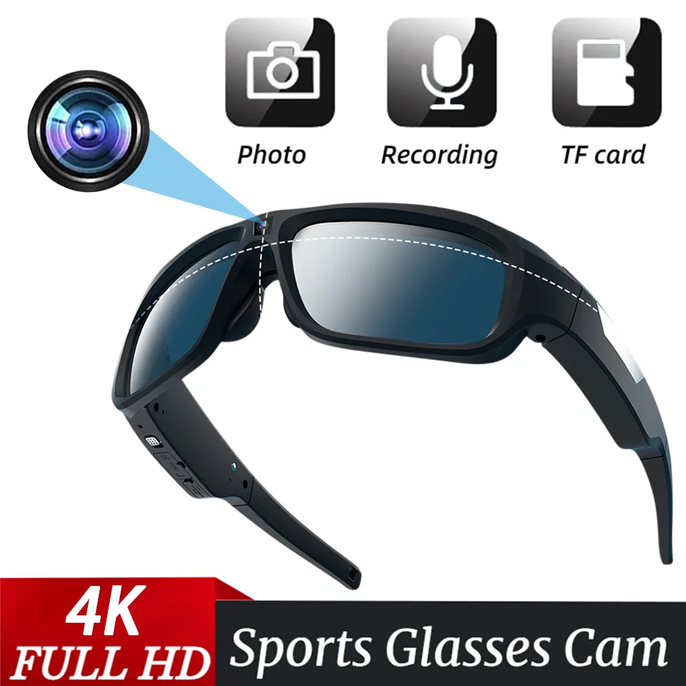 4K Outdoor Mini Camera Espia Glasses Micro Cam 2K Occhiali Da Sole Video Dvr Recorder 1080P Piccola Videocamera Dvr Videoregistratore