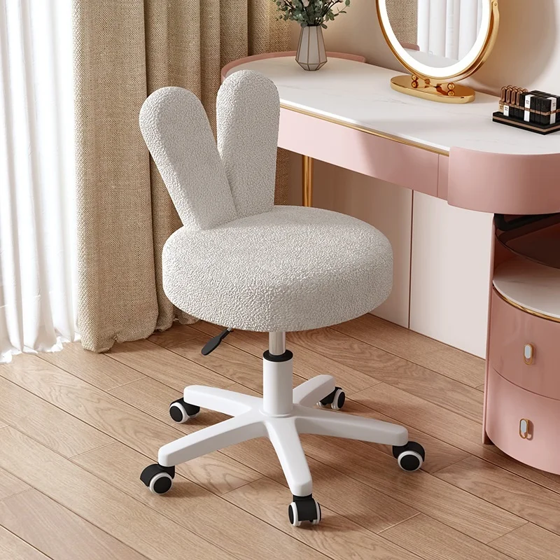 Semplice E Moderno In Lana Di Agnello Camera Da Letto Sedia Per Computer Crema Wind Girl Makeup Chair Studio Back Student Lift Sedie Da Soggiorno